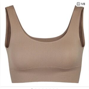 SKIMS Stretch Ribbed Scoop Beige Bralette - 2X/3X Desert